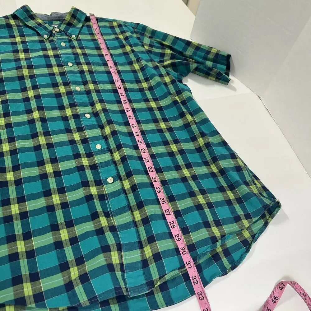 Pendleton Surf Shirt Mens XL Green Plaid Short Sleeve Button Down Casual Summer
